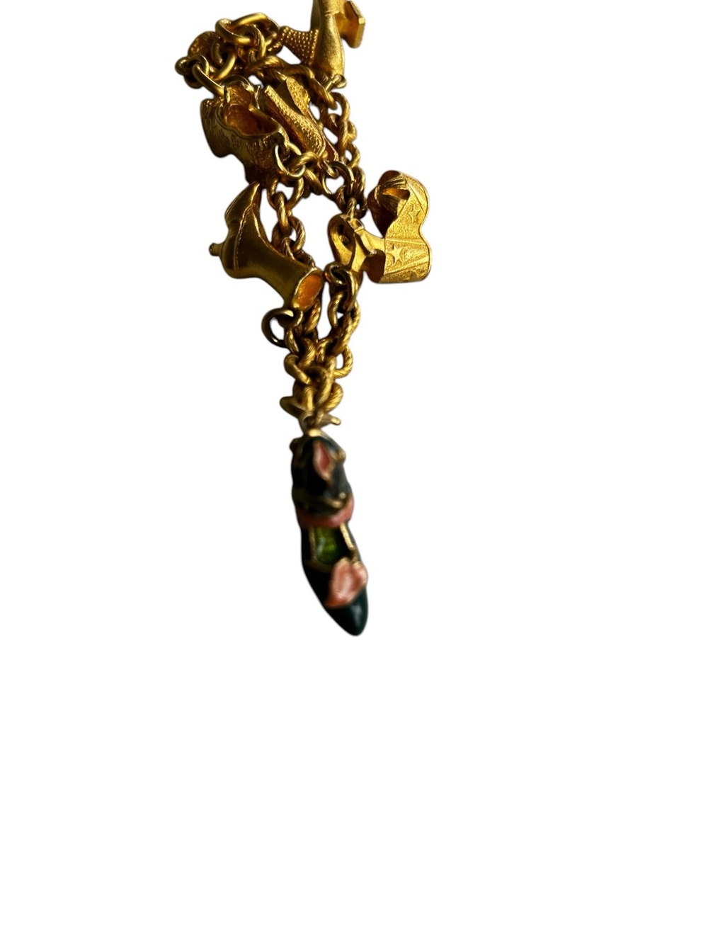 Vintage Bob Mackie Gold Charm Link Bracelet - Women's Gold Charm Bracelet - Picture 2 of 9